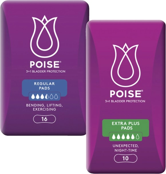 Poise Pads For Bladder Leaks Extra Plus 10 Pack or Regular 16 Pack