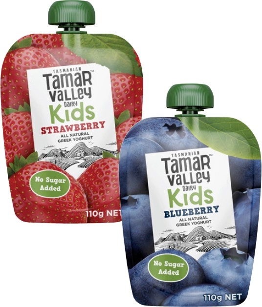 Tamar Valley Dairy Kids Greek Yoghurt Pouch 110g