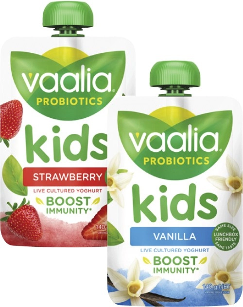 Vaalia Probiotics Kids Yoghurt Pouch 140g