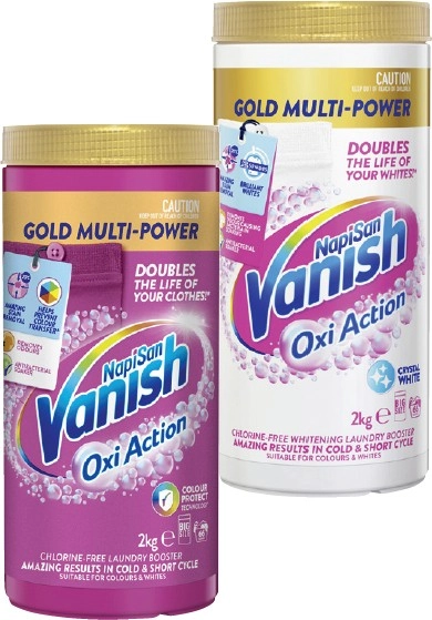 Vanish NapiSan Oxi Action Gold Multi Power Laundry Booster Powder 2kg