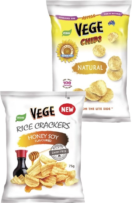 Vege Chips 100g or Rice Crackers 75g