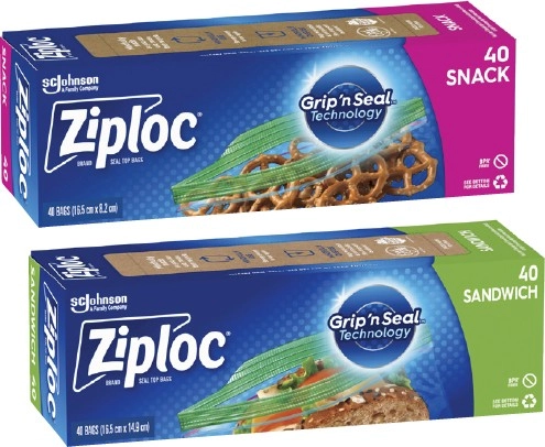 Ziploc Sandwich Bags 40 Pack or Snack Bags 40 Pack