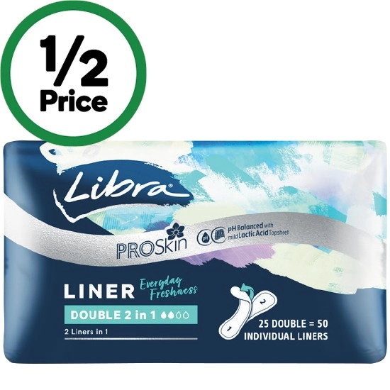 Libra Proskin 2 in 1 Double Liner Pk 25