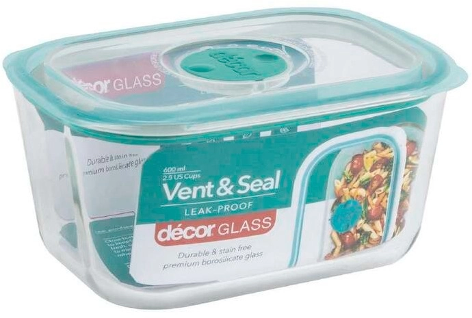 Decor Vent Seal Glass Container 600ml