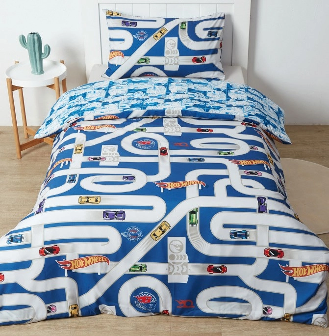 Hot Wheels Cars and Tracks Quilt Cover Set