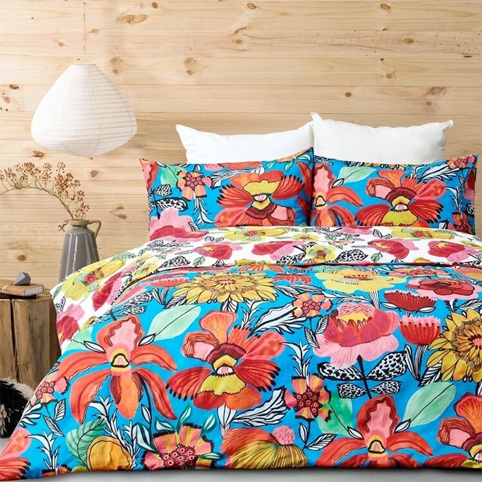 KOO x Kirsten Katz Orange Orchids Quilt Cover Set