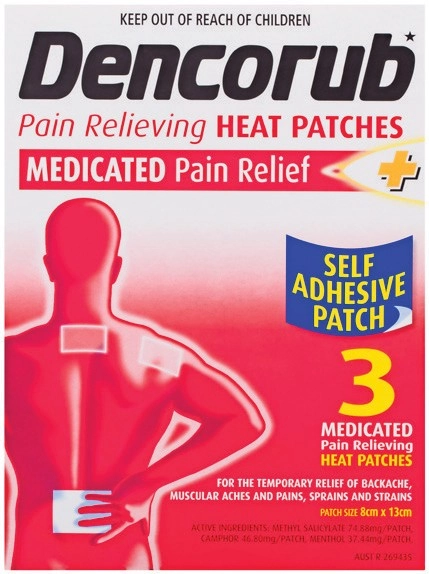 Dencorub Pain Relieving 3 Medicated Heat Patches