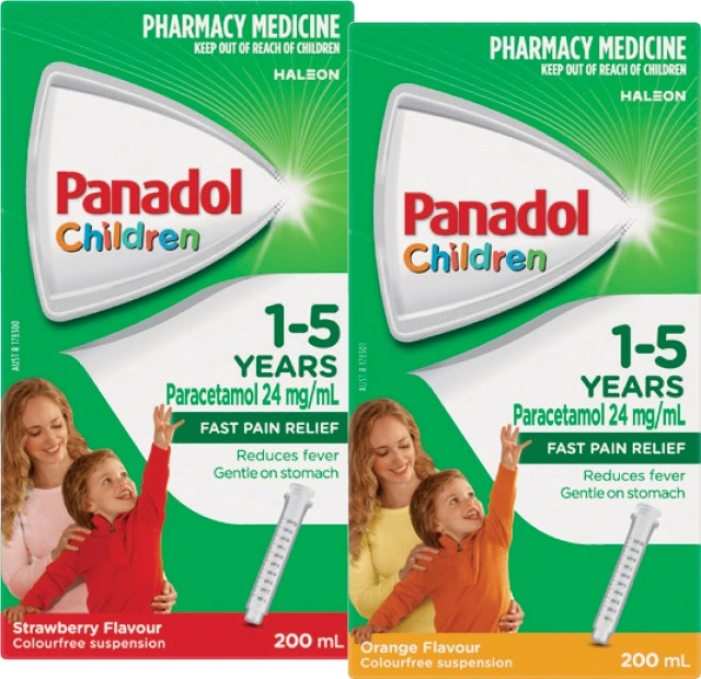 Panadol Children 1-5 Years Strawberry or Orange Flavour 200mL