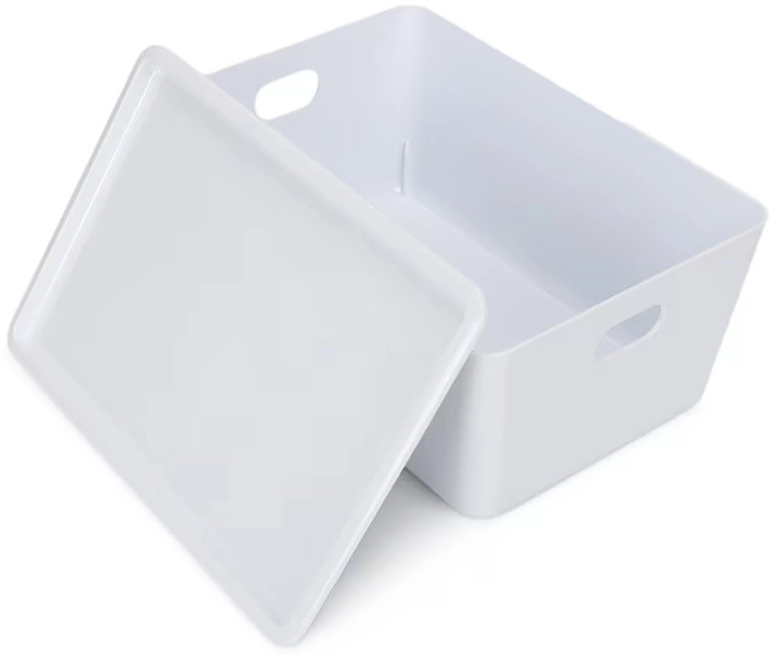 11L Smooth and Shiny Plastic Tub - White