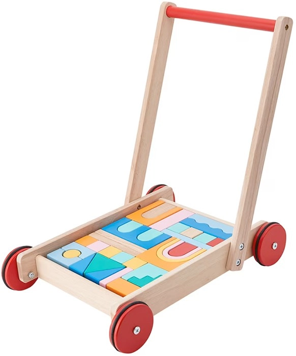 34 Piece Wooden Blocks Wagon