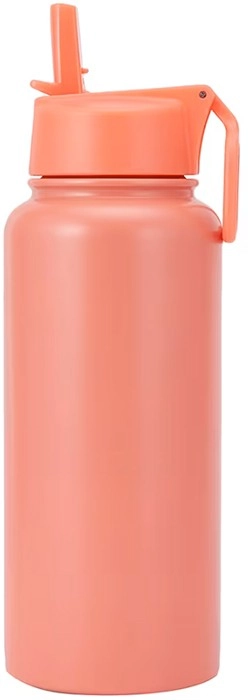 960ml Coral Double Wall Insulated Cylinder Drink Bottle