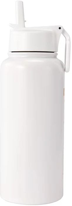 960ml White Double Wall Insulated Cylinder Drink Bottle