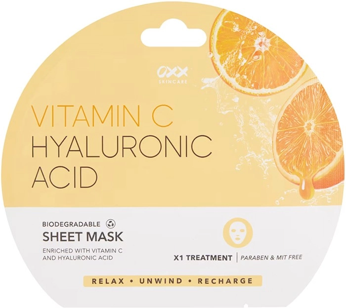 OXX Skincare Biodegradable Sheet Mask – Vitamin C and Hyaluronic Acid