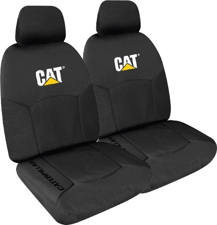 Caterpillar Canvas Icon Seat Covers Black Front