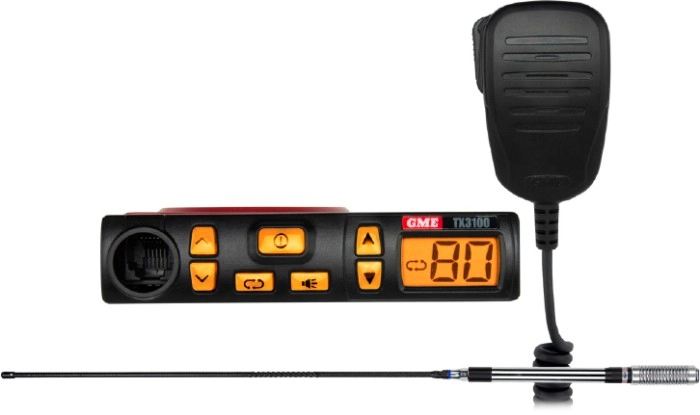 GME 5W 80CH Super Compact UHF CB Radio & Antenna Kit