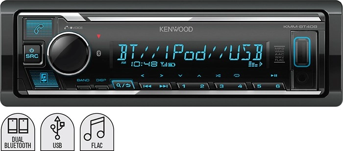 Kenwood 1DIN 200W Dual Bluetooth Media Receiver