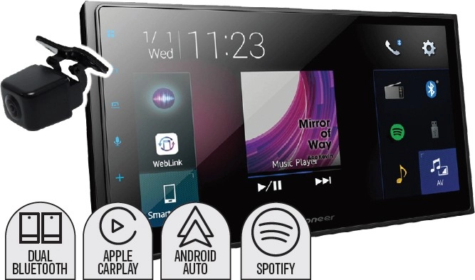 Pioneer 6.8” 200W AV Carplay™ Android Auto Receiver and Reverse Camera