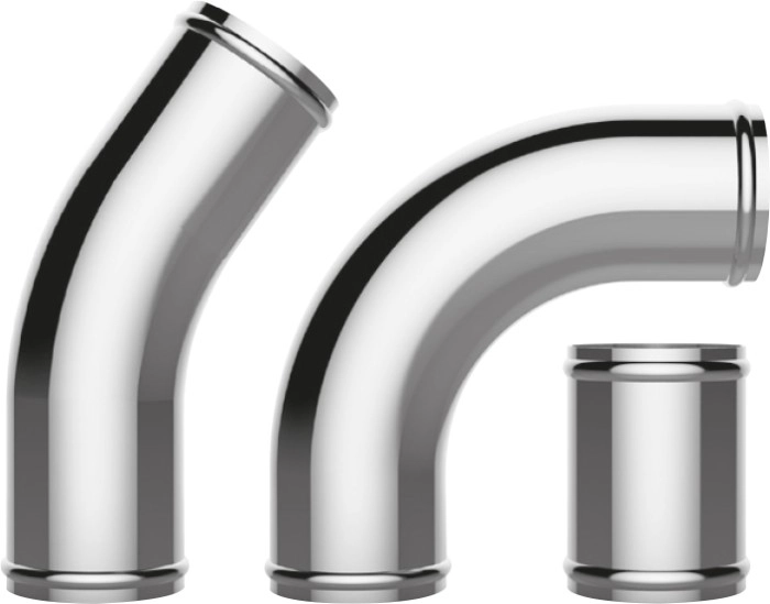 SAAS Intercooler Pipe Polished Alloy, Black & Stainless Steel