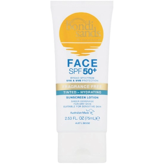 Bondi Sands SPF50+ Fragrance Free Tinted Hydrating Sunscreen Face Lotion 75ml‡