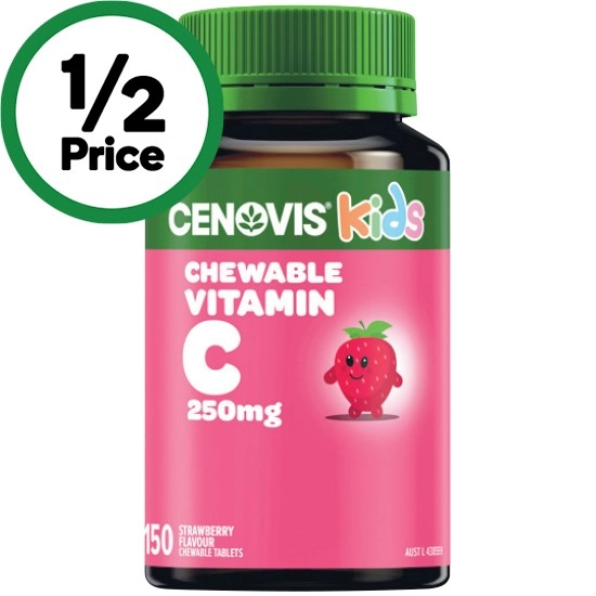 Cenovis Kids Vitamin C 250mg Chewable Tablets Strawberry Flavour Pk 150~