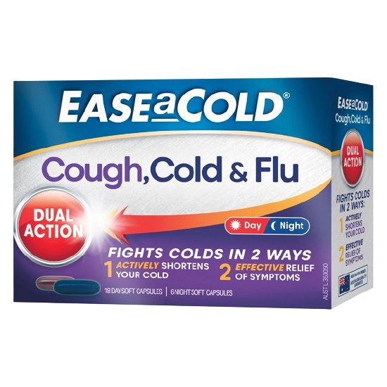 Ease a Cold Cough, Cold & Flu Capsules Pk 24^