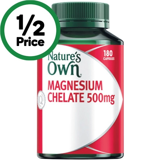 Nature's Own Magnesium Chelate 500mg Capsules Pk 180~