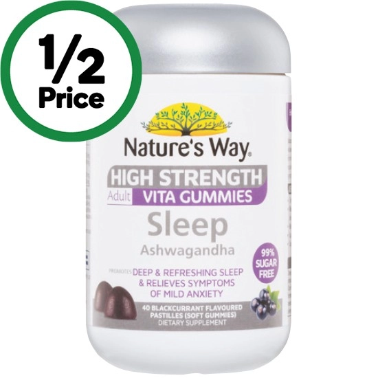 Nature's Way High Strength Sleep + Ashwagandha Gummies Pk 40~