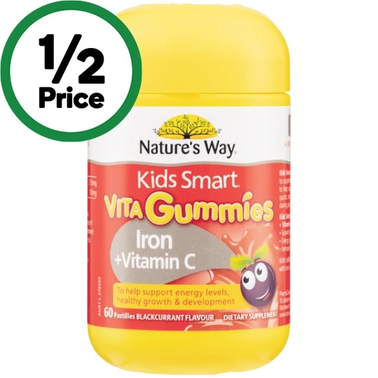 Nature's Way Kids Smart Iron + Vitamin C Vita Gummies Pk 60~