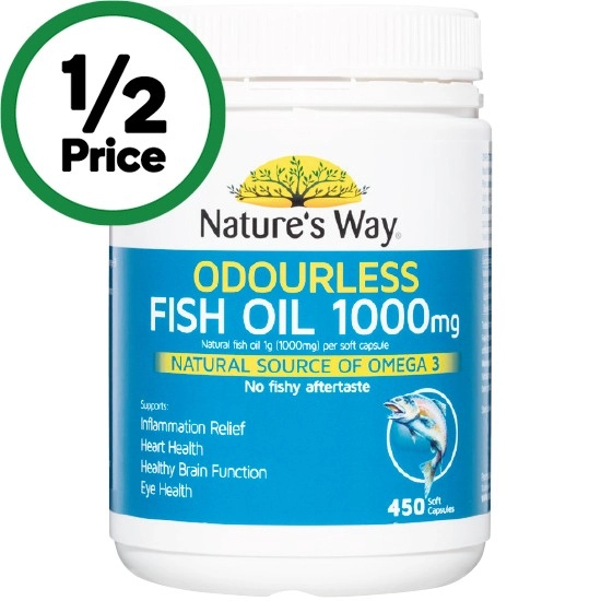 Nature's Way Odourless Fish Oil 1000mg Capsules Pk 450#