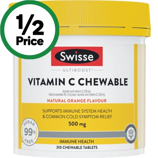 Swisse Ultiboost Vitamin C Chewable Tablets 500mg Pk 310#