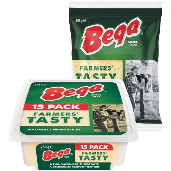 Bega Block, Grated or Sliced Cheese 250-300g – Excudes Lactose Free