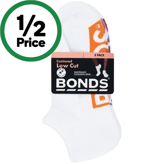 Bonds Ladies’ Low Cut Socks Assorted Pk 3