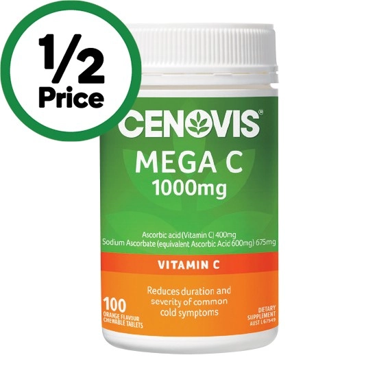 Cenovis Mega C 1000mg Chewable Tablets Pk 100~