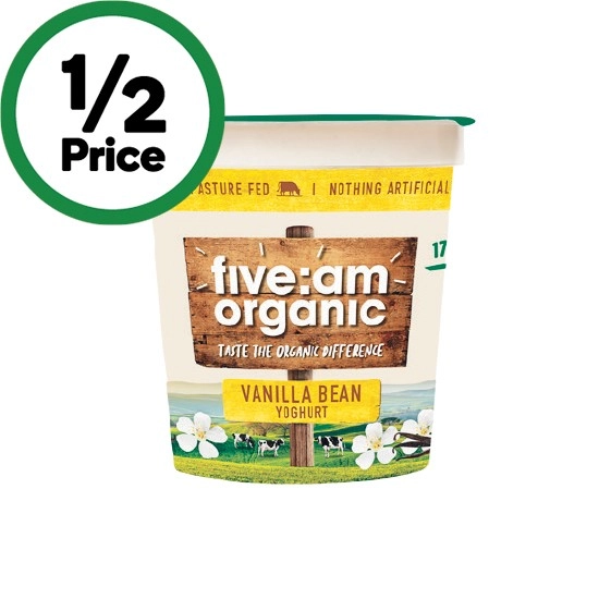 Five:am Organic Yoghurt 170g – From the Fridge