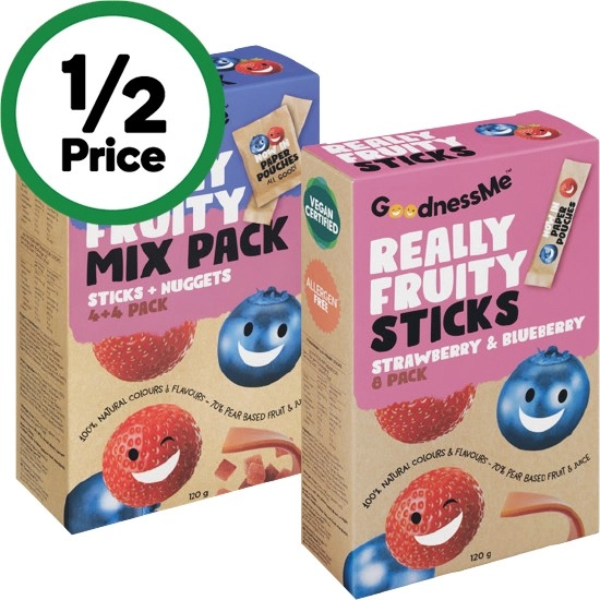 Goodness Me Fruit Packs 120g Pk 8