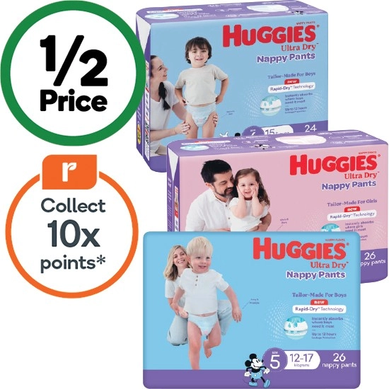 Huggies Ultra Dry Nappy Pants Pk 24-36