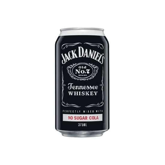 Jack Daniel’s Whiskey & No Sugar Cola Cans 4x375ml