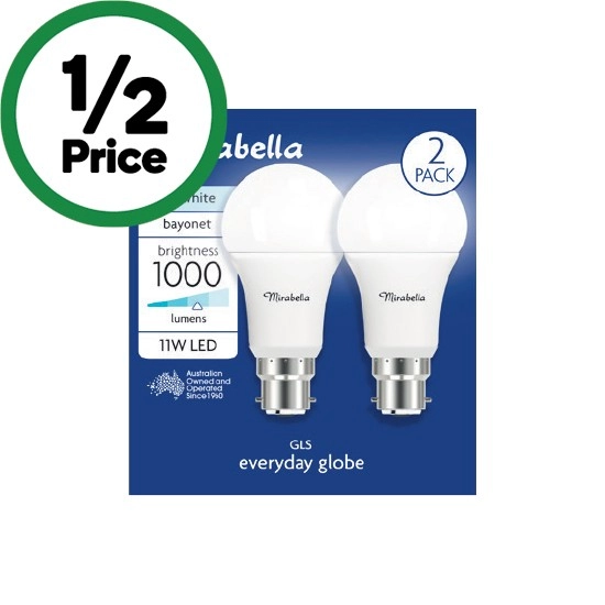 Mirabella LED Globes Pk 2