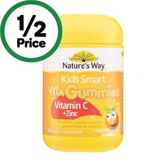 Nature's Way Kids Smart Vitamin C + Zinc Vita Gummies Pk 120~