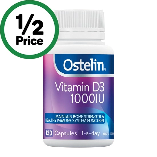 Ostelin Vitamin D 1000iu D3 Capsules Pk 130~