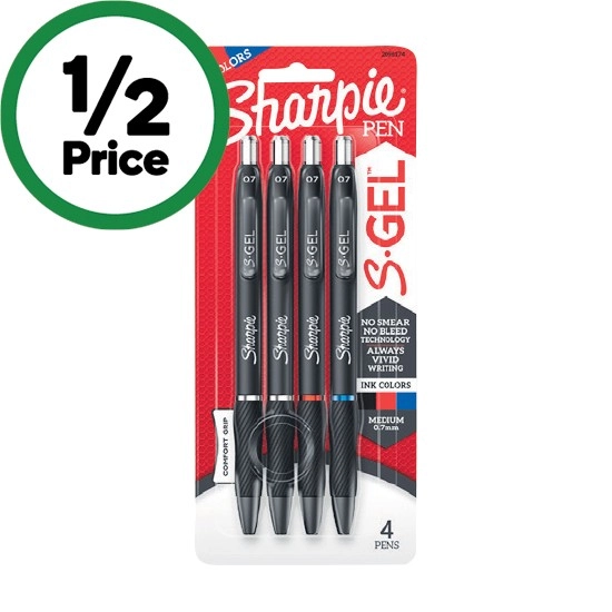 Sharpie Gel Retractable 07mm Gel Pen Pk 4