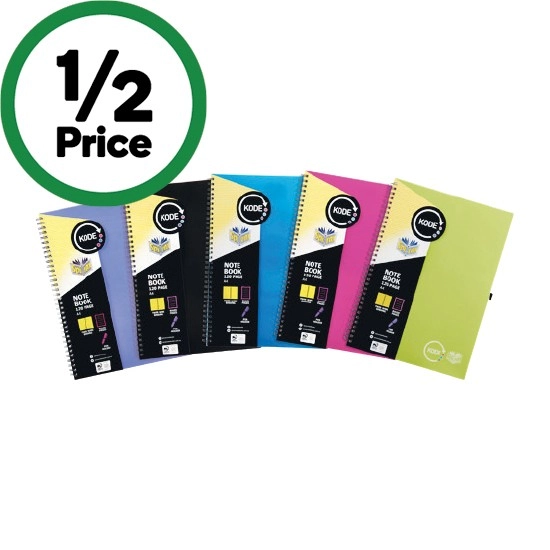 Spirax Kode A4 120 Page Note Book – Assorted Colours