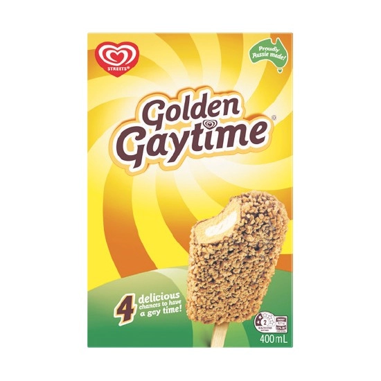 Streets Golden Gaytime Ice Cream Sticks 400ml Pk 4 – From the Freezer