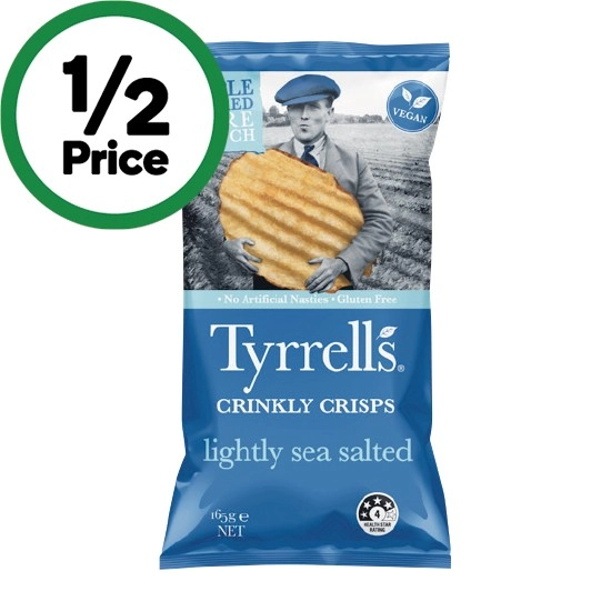 Tyrrell's Crinkly Crisps Lightly Sea Salted 165g