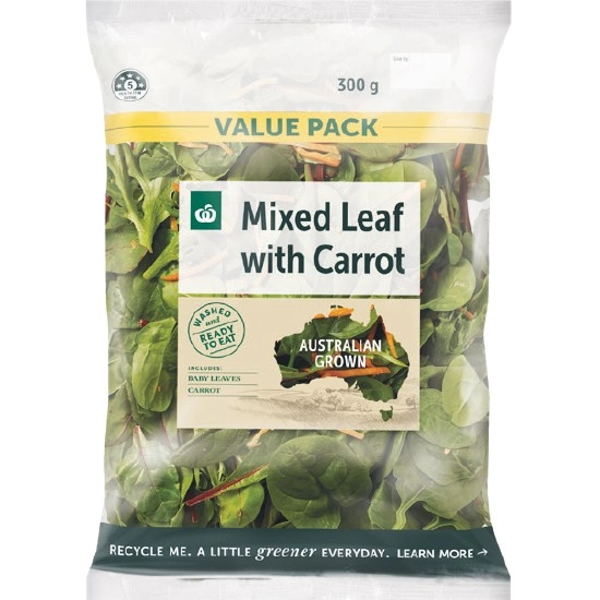 Woolworths Australian Baby Leaf Mix with Carrot 300g Pack