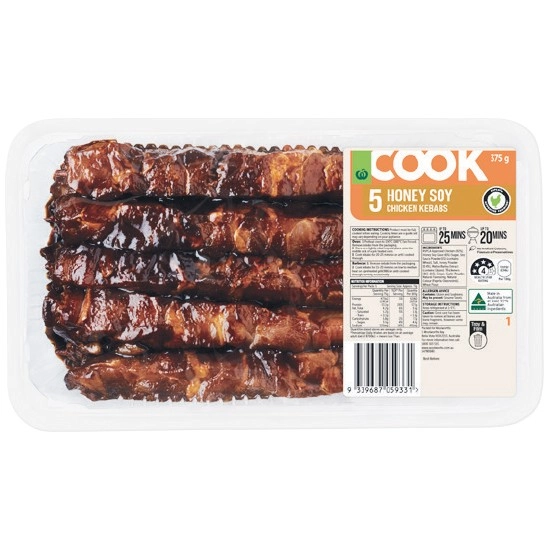 Woolworths COOK Marinated Kebabs with RSPCA Approved Chicken 375g