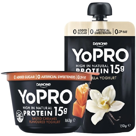 YoPRO High Protein Yoghurt Pot or Pouch 150-160g – From the Fridge