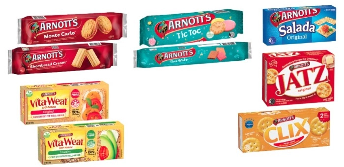 Arnott's Cream, Tic Toc or Tina Wafer Biscuits 200g-250g, Jatz or Clix Crackers 225g-250g or Salada or Vita-Weat Crispbreads 250g