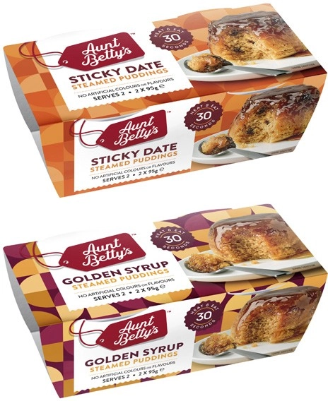 Aunt Betty's Puddings 2 Pack 190g-220g