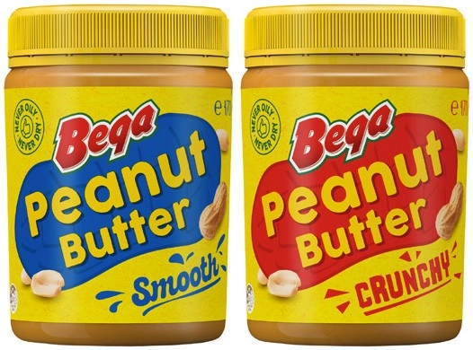 Bega Smooth or Crunchy Peanut Butter 470g